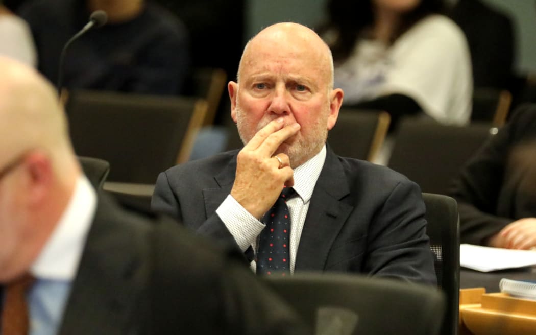 Philip Polkinghorne at day 1 of his trial for the murder of his wife at the High Court at Auckland.