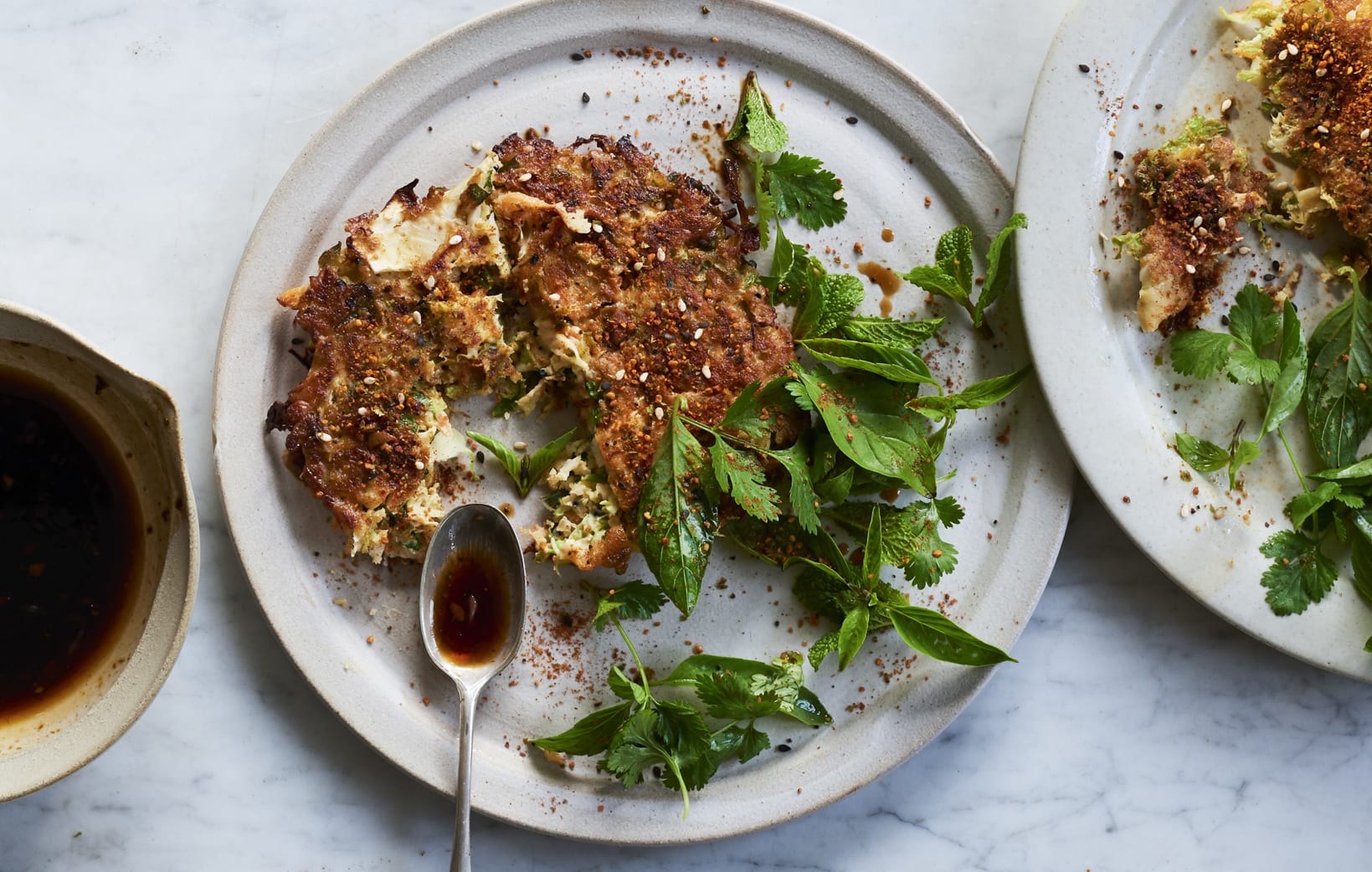 Korean carrot & sesame pancakes