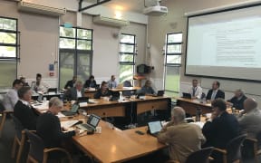 A Kaipara District Council meeting in Dargaville Town Hall in April 2021