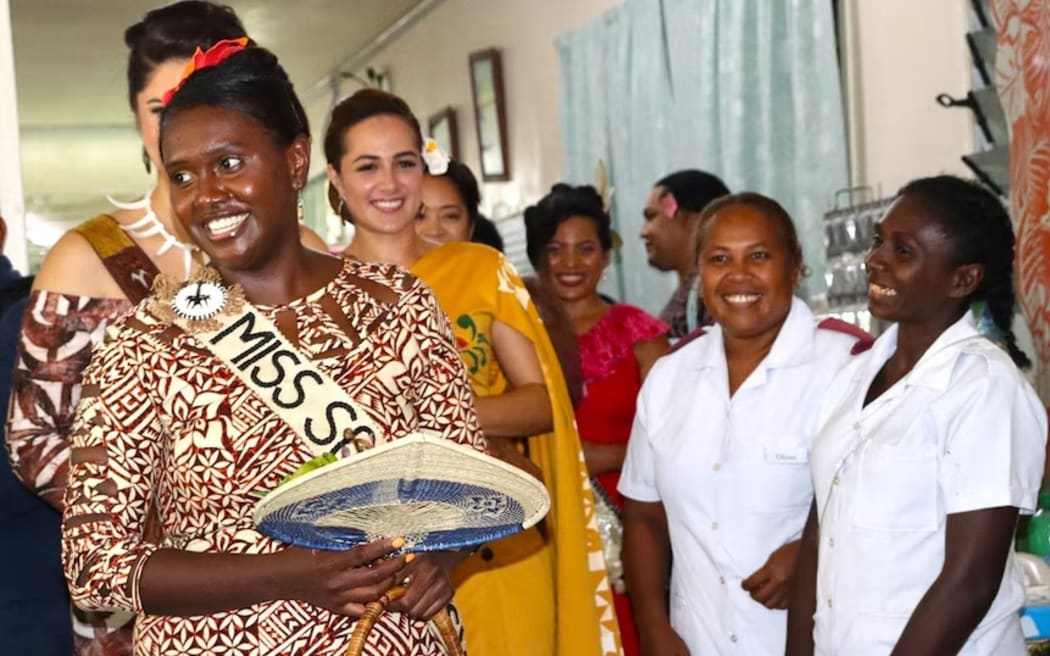 Elsie Polosovai, pictured at the children's ward of the National Referral Hospital in Solomon Islands, is an advocate for women's health. (Supplied: Solomon Islands government)