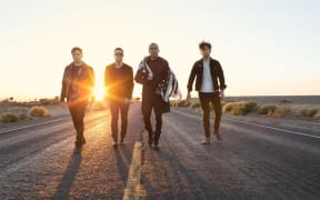 Fall Out Boy's Patrick Stump, Andy Hurley, Pete Wentz and Joe Trohman.