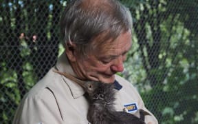 Bird Recovery Centre founder Robert Webb with Sparky the kiwi.