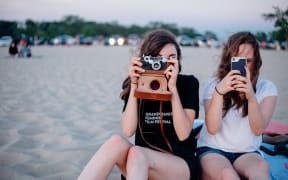 Teenagers at beach