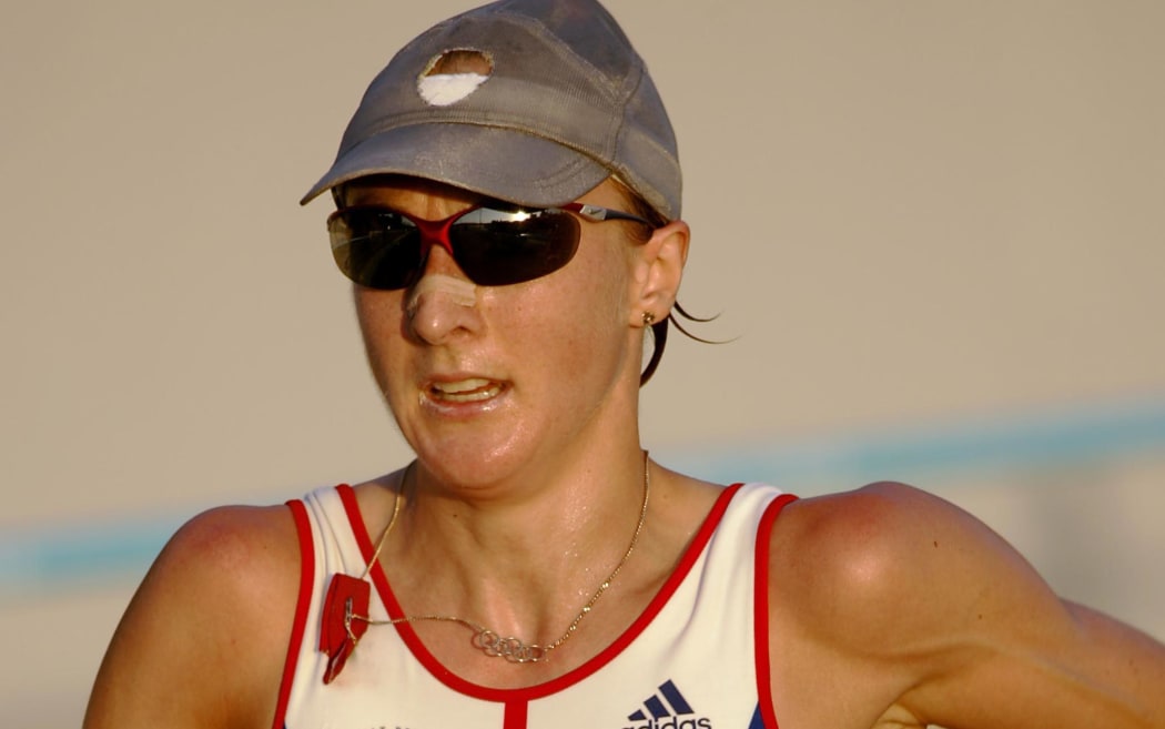 British runner Paula Radcliffe during the women's marathon at the 2004 Olympic Games, Athens, Greece.