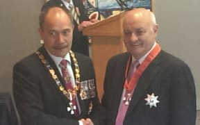 Sir Owen Glenn with the Governor General after his investiture.