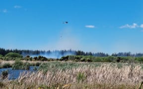 A Canterbury scrub fire seen from Pegasus.
