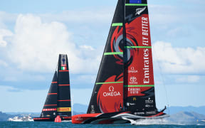 Emirates Team New Zealand v Luna Rossa Prada Pirelli. Race 3, Day 2 of the America's Cup presented by Prada. Auckland, New Zealand, Friday the 12th of March 2021. Â© Copyright photo: Chris Cameron / www.photosport.nz