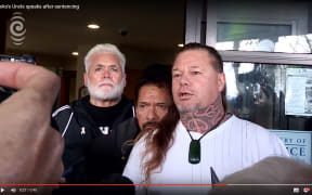 Anthony Paki, speaking outside court in Rotorua.