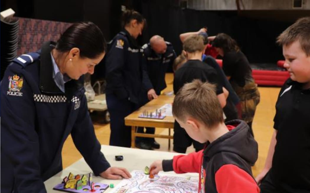 Senior constable Rosie Marchant watching tamariki play her game