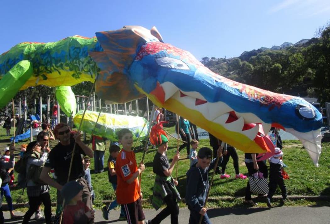 A giant Taniwha makes it's appearance in Island Bay