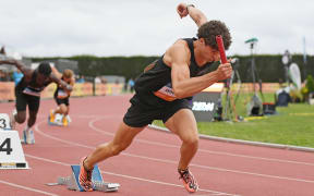 Tiaan Whelpton, 4x100m relay, Potts Classic, Mitre 10 Park, Hastings.