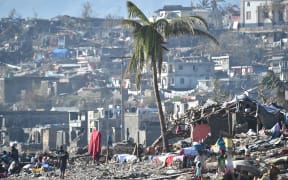 Areas of Jeremie, Haiti, destroyed by Hurricane Matthew are seen on October 8, 2016.