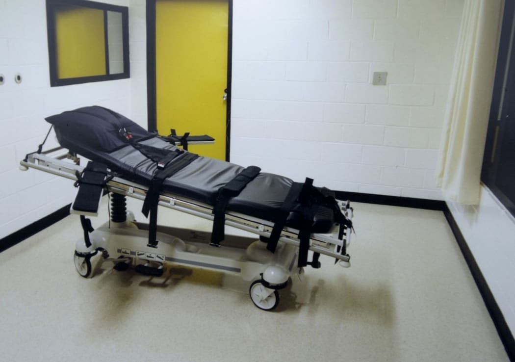 The death chamber at the Georgia Diagnostic Prison in Jackson, Georgia.