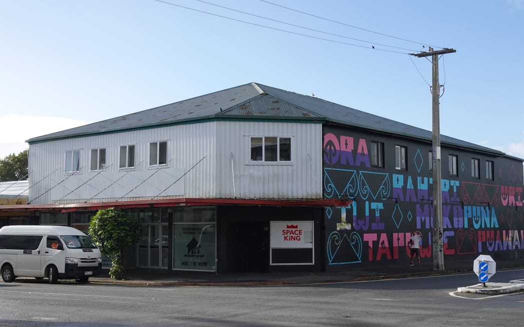 Whakaoranga Whānau Recovery Hub occupies a corner on Kaikohe’s main street.