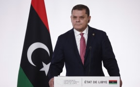 Libyan interim Prime Minister Abdulhamid al-Dbeibah at the International Conference on Libya at La Maison de la Chimie in Paris on 12 November, 2021.