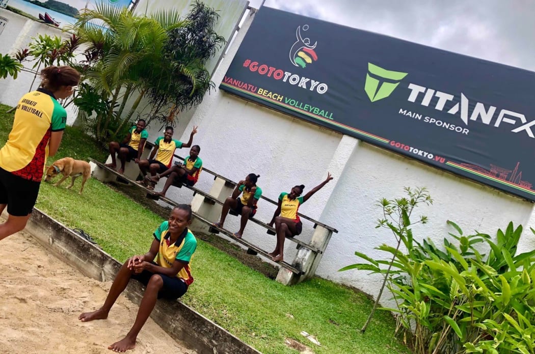 Team Vanuatu is all smiles during training.