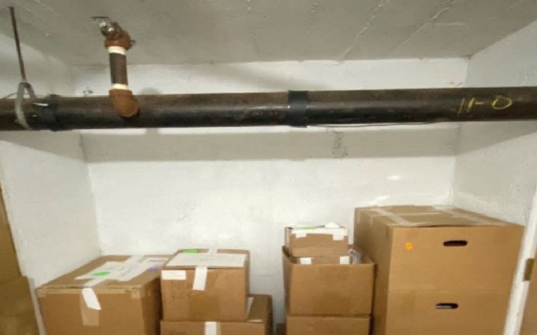 This undated image, released by the US District Court Southern District of Florida, attached as evidence in the indictment against former US president Donald Trump shows stacks of boxes in a storage room allegedly at Mar-a-Lago, the former presidents private club. Federal prosecutors unsealed a wide-ranging indictment of Donald Trump on Friday, accusing the former US president of endangering national security by holding on to top secret nuclear and defense documents after leaving the White House. (Photo by Handout / US DEPARTMENT OF JUSTICE / AFP) / RESTRICTED TO EDITORIAL USE - MANDATORY CREDIT "AFP PHOTO / US DISTRICT COURT SOUTHERN DISTRICT OF FLORIDA" - NO MARKETING NO ADVERTISING CAMPAIGNS - DISTRIBUTED AS A SERVICE TO CLIENTS