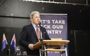 New Zealand First leader Winston Peters at an election campaign event at Papakura High School on 30 September 2023.