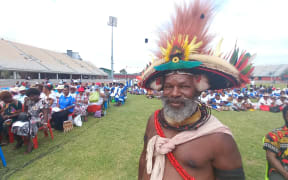 The Triumph of the Cross from Mt Hagen is just one of several groups who have come to Port Moresby to see the aging Pontiff in person.