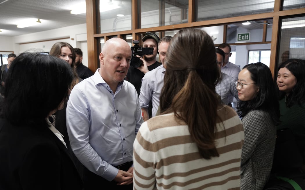 National Party leader Christopher Luxon campaigning in Takapuna on 18 September 2023.
