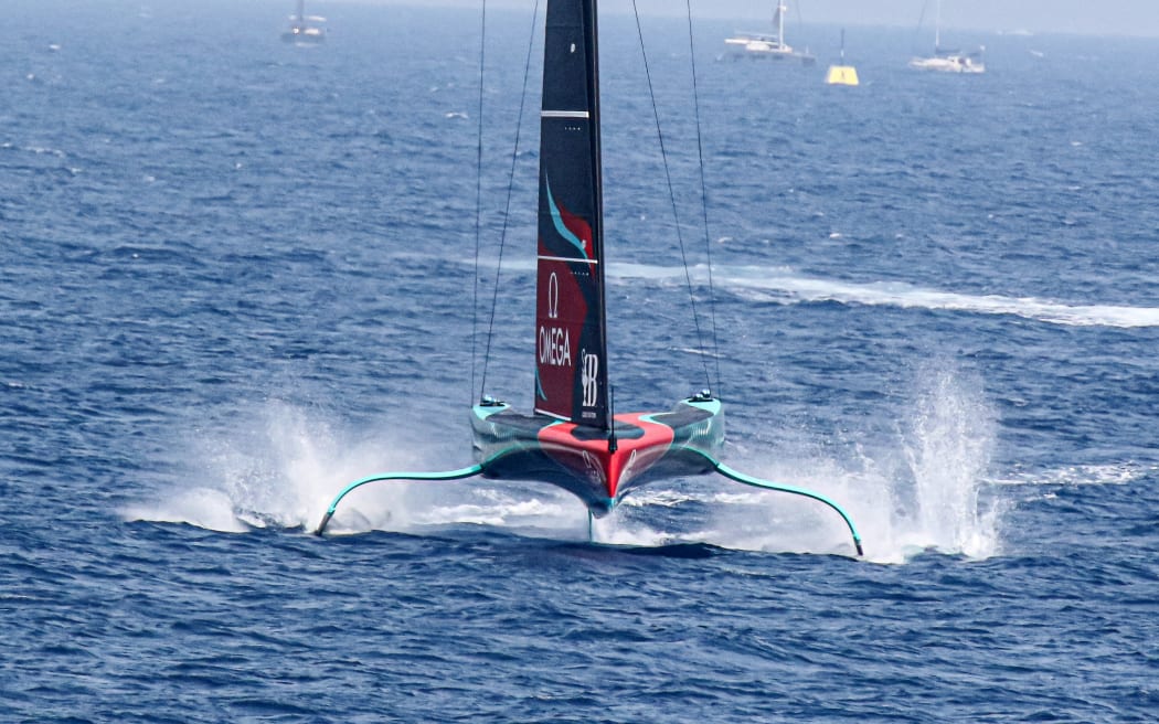 Team New Zealand during the 37th America's Cup 2024, Louis Vuitton Preliminary Regatta, Barcelona.