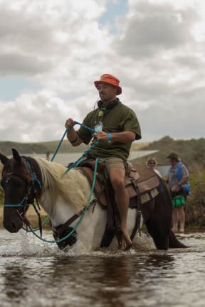 Producer Jason Taylor on location in Te Tai Tokerau