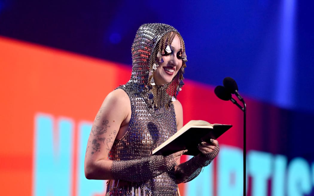 Chappell Roan accepts the award for Best New Artist onstage during the 2024 MTV Video Music Awards at UBS Arena on September 11, 2024 in Elmont, New York.