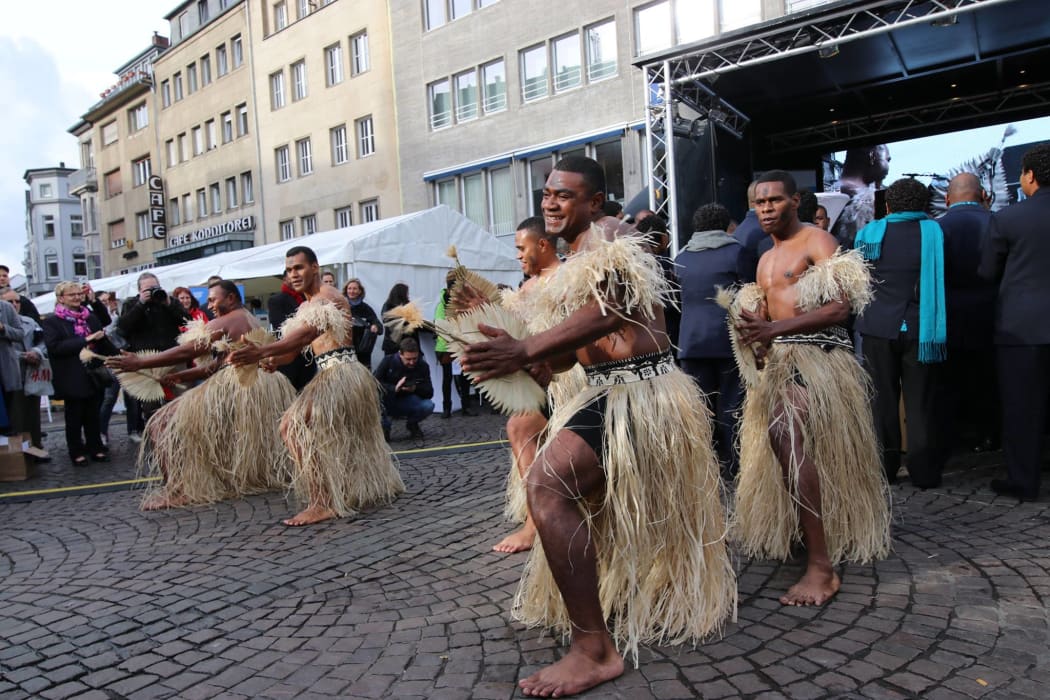 Fijian dancers at the opening of the COP23 conference.