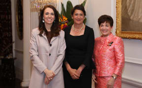 Prime Minister Jacinda Ardern, Poto Williams Minister for Police, Building and Construction and Associate Minister for Children and Public Housing; and Governor-General Dame Patsy Reddy.
