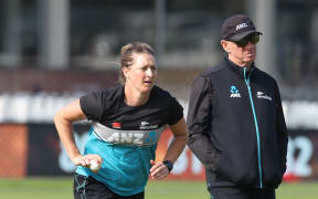 White Ferns captain Sophie Devine and coach Bob Carter