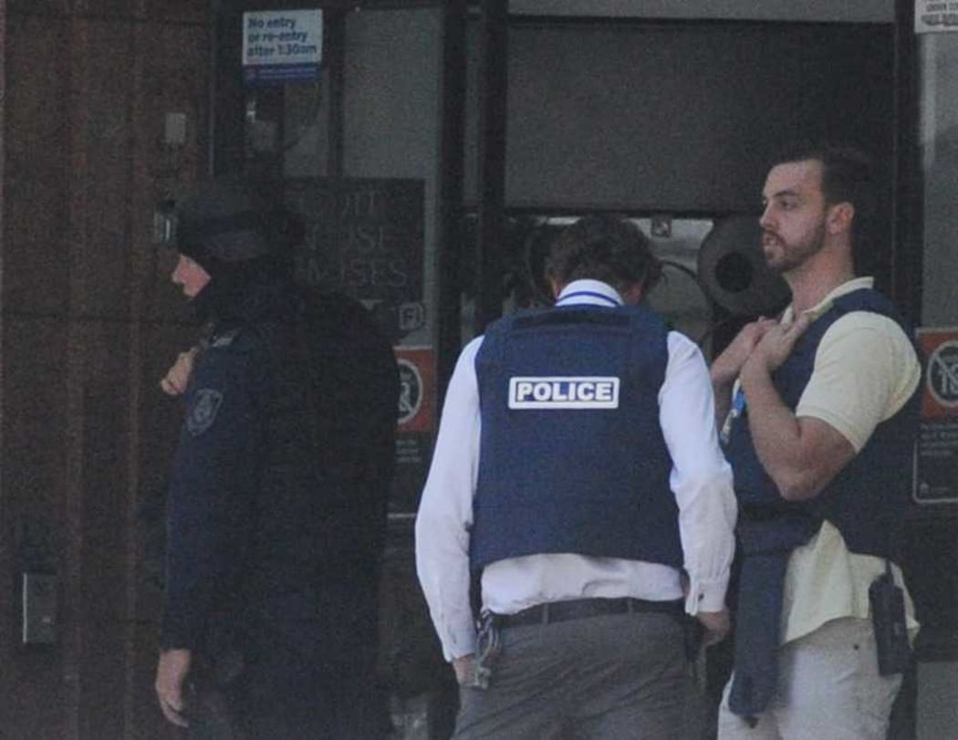 police outside the cafe