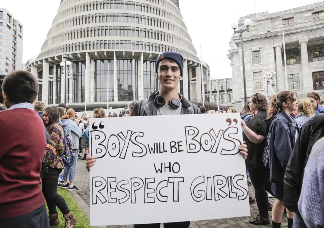 Raven Bax protests rape culture.