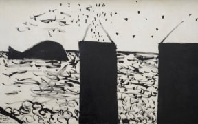 Colin McCahon, Moby Dick is sighted off Muriwai Beach, 1972, Auckland Art Gallery Toi o Tāmaki