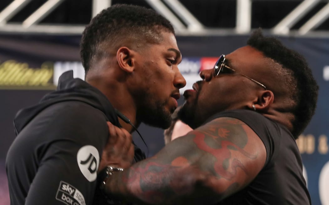 Anthony Joshua (left) and Jarrell Miller