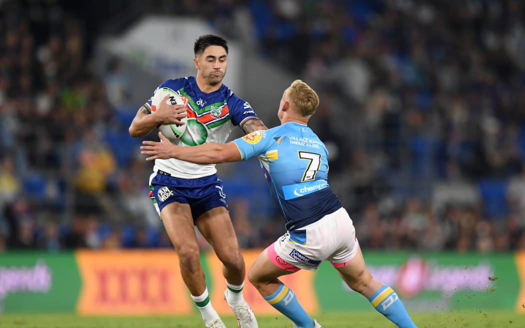 Shaun Johnson.
New Zealand Warriors v Gold Coast Titans 2023 NRL Premiership season. Gold Coast, Australia. Friday 4 August 2023 Photo:  NRL Photos / www.photosport.nz