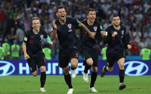 Luka Modric, Dejan Lovren, Mario Mandzukic and Mateo Kovacic from Croatia
