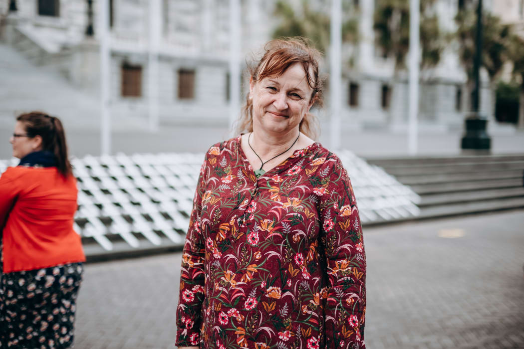 Rural Women NZ chief executive Liz Pennington at Parliament where a petition for better diagnosis and more funding for ovarian cancer was handed to an MP.