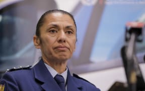 Acting Wellington District Commander Inspector Tracey Thompson speaks during a media conference on the fatal shooting of a man in Newlands, Wellington.