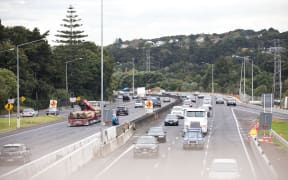 Cars on a motorway in Manurewa, South Auckland.