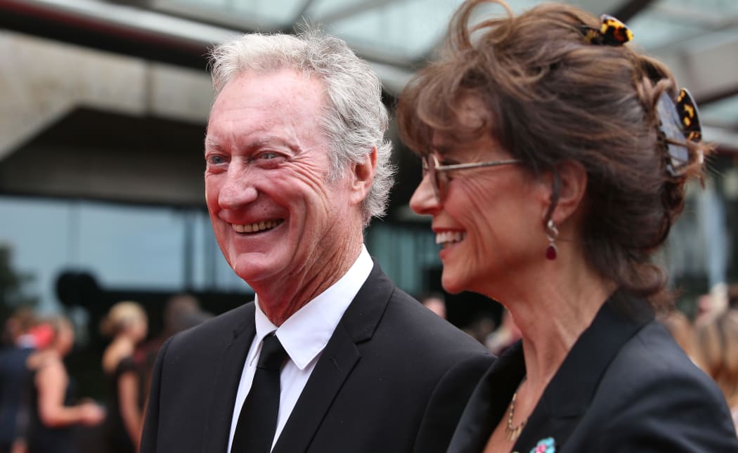 SYDNEY, AUSTRALIA - DECEMBER 05: Bryan Brown and Rachel Ward attends the 2018 AACTA Awards Presented by Foxtel at The Star on December 5, 2018 in Sydney, Australia.  (