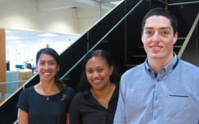 Maori interns Cara Berghan, Awhina Eru, James Reynolds