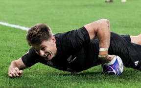 2023 Rugby World Cup Final, Stade de France, Paris, France 28/10/2023 
New Zealand vs South Africa 
New Zealand’s Beauden Barrett scores a try
Mandatory Credit ©INPHO/Dan Sheridan