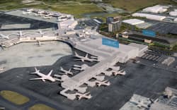 A rendition of how Auckland Airport will look after the redevelopment.
