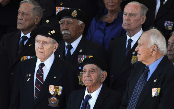 Veterans attended a ceremony at Arromanches.