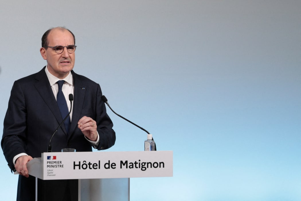 France's Prime Minister Jean Castex gives a press conference for the latest Covid-19 update in Paris on 17 December 2021.