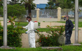 A 2011 outbreak of dengue fever in the Marshall Islands led US Navy and Marshall Islands government teams to collaborate on mosquito eradication around Majuro by spraying community areas, government buildings and homes.