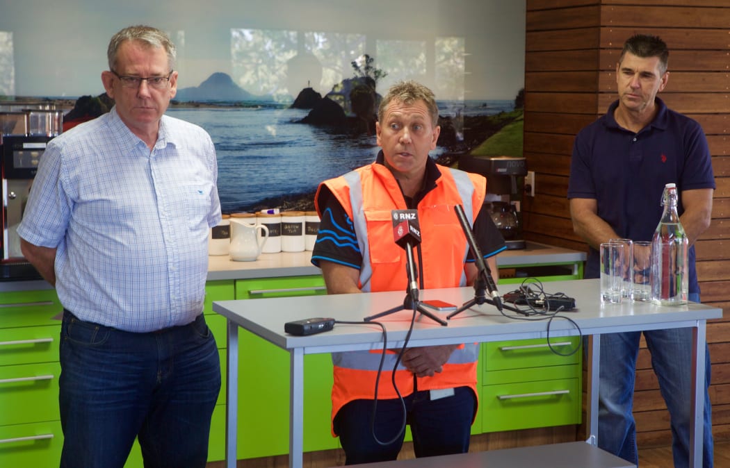 BOP Regional Council flood manager Roger Waugh speaks to media.
