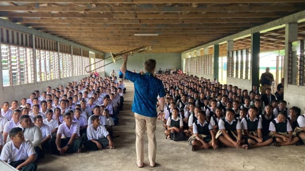 NZSO trombonist David Bremner in Tonga 2023