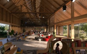 An artist's impression shows what Masterton District Council's planned civic facility might look like.