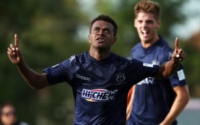 Micah Lea’alafa celebrates his goal.